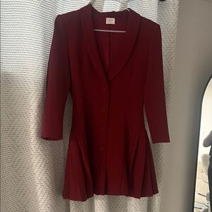 Elegant Burgundy Blazer Dress